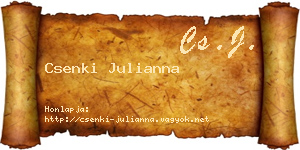 Csenki Julianna névjegykártya